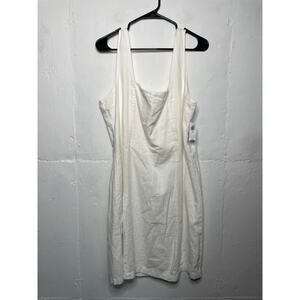 NEW Old Navy White Linen Blend Dress Size Large Tall Square Neckline